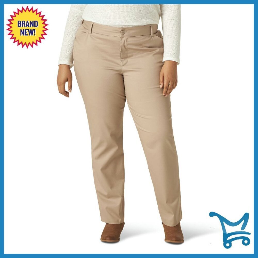 Plus Size Relaxed Fit Straight Leg Wrinkle Free Pants